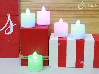 Set 5 nến điện tử trang trí đổi màu cao 5cm NEN-DT-01